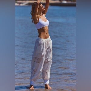 NWT Free People Counting Stars Pants White Nylon
